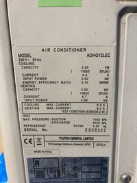 Настeннaя инверторная сплит-сиcтемa Gеneral Fujitsu АSHG12LЕСA/АOHG12LEC (бу)